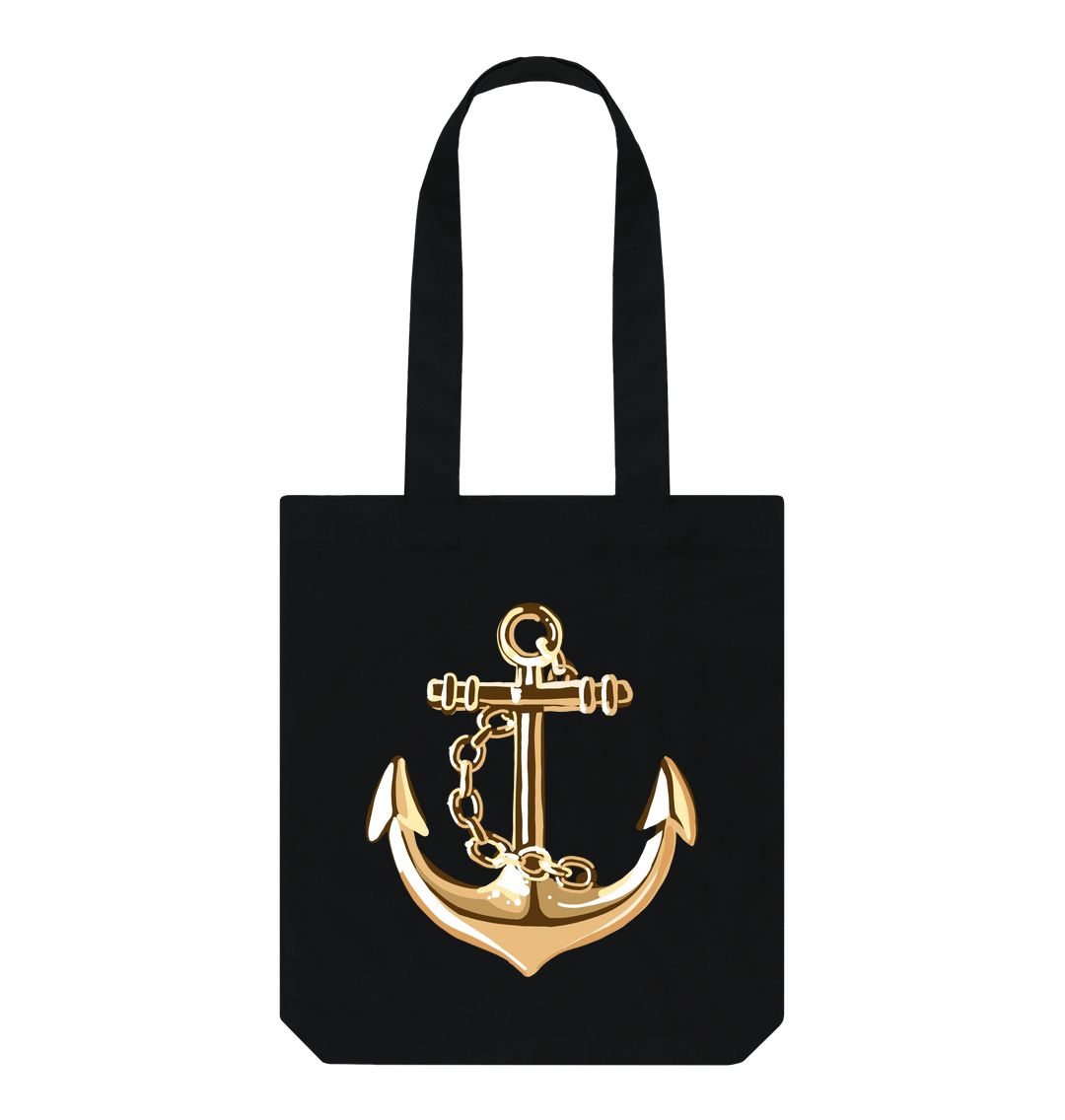 Black Gilded Anchor Tote