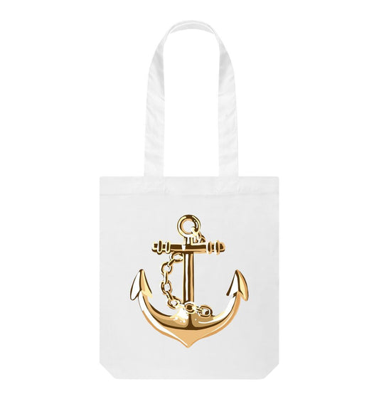 White Gilded Anchor Tote