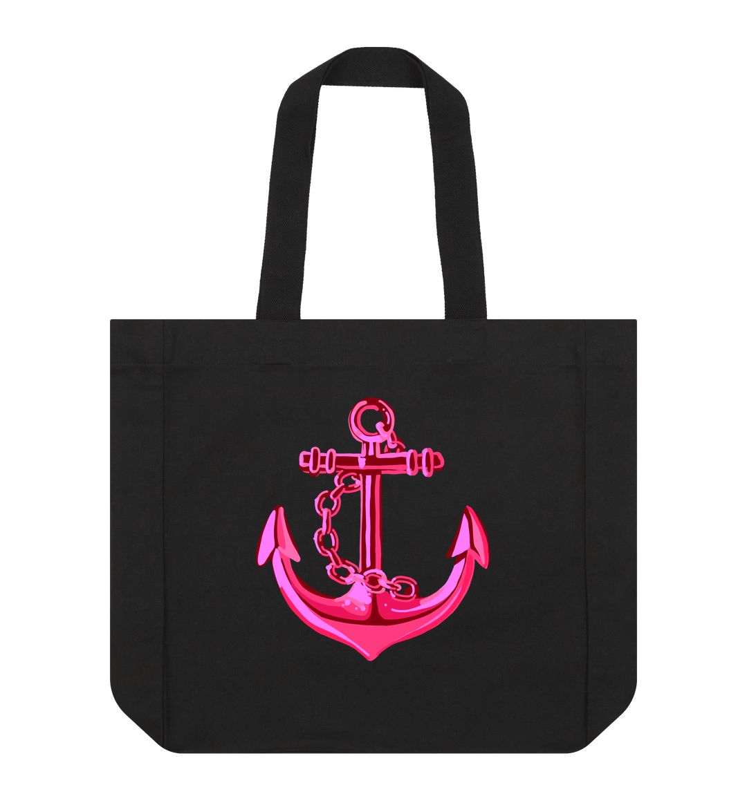 Black Pink Anchor Tote